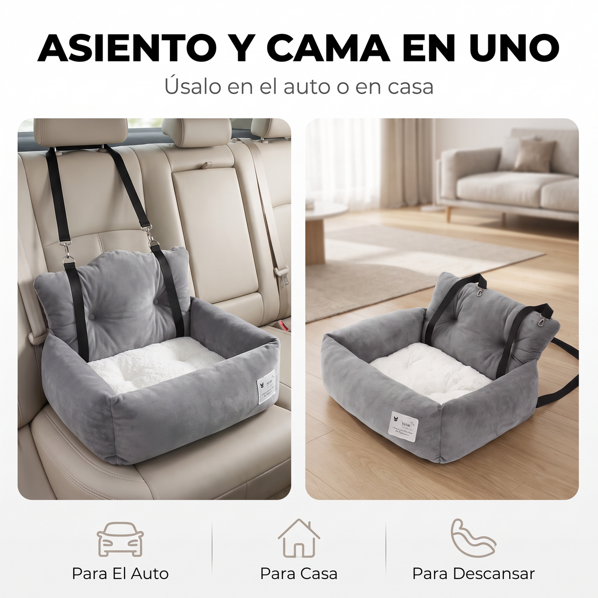 Cama de auto para mascotas